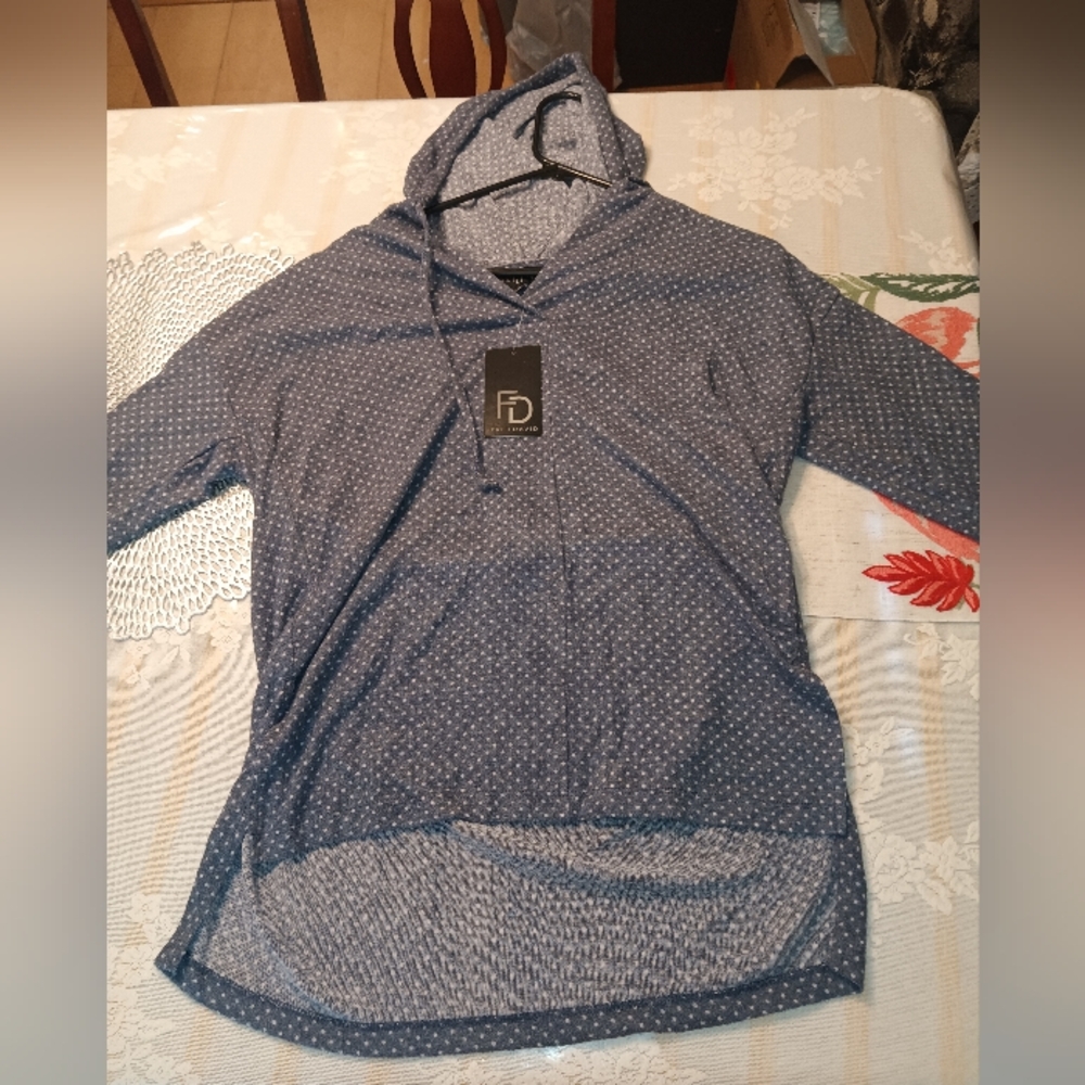 Fred David Blue Long Sleeve Top